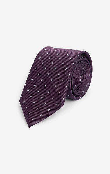 Purple Twill Polkadot Tie